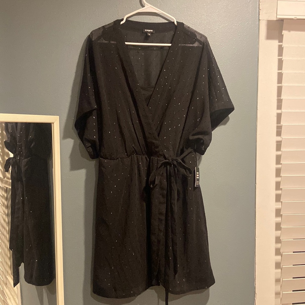 Express Black faux wrap dress